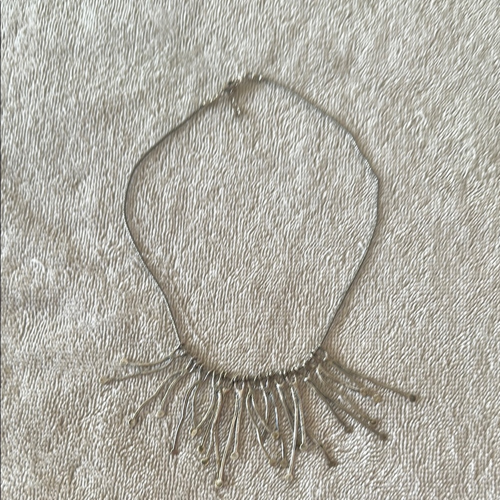 Modern Silver Fringe Necklace with Delicate Chain